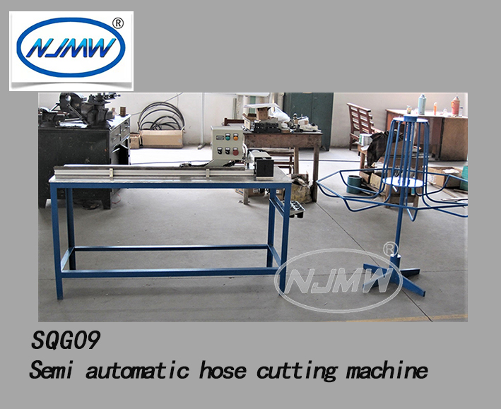 Semi automatic hose cutting machine